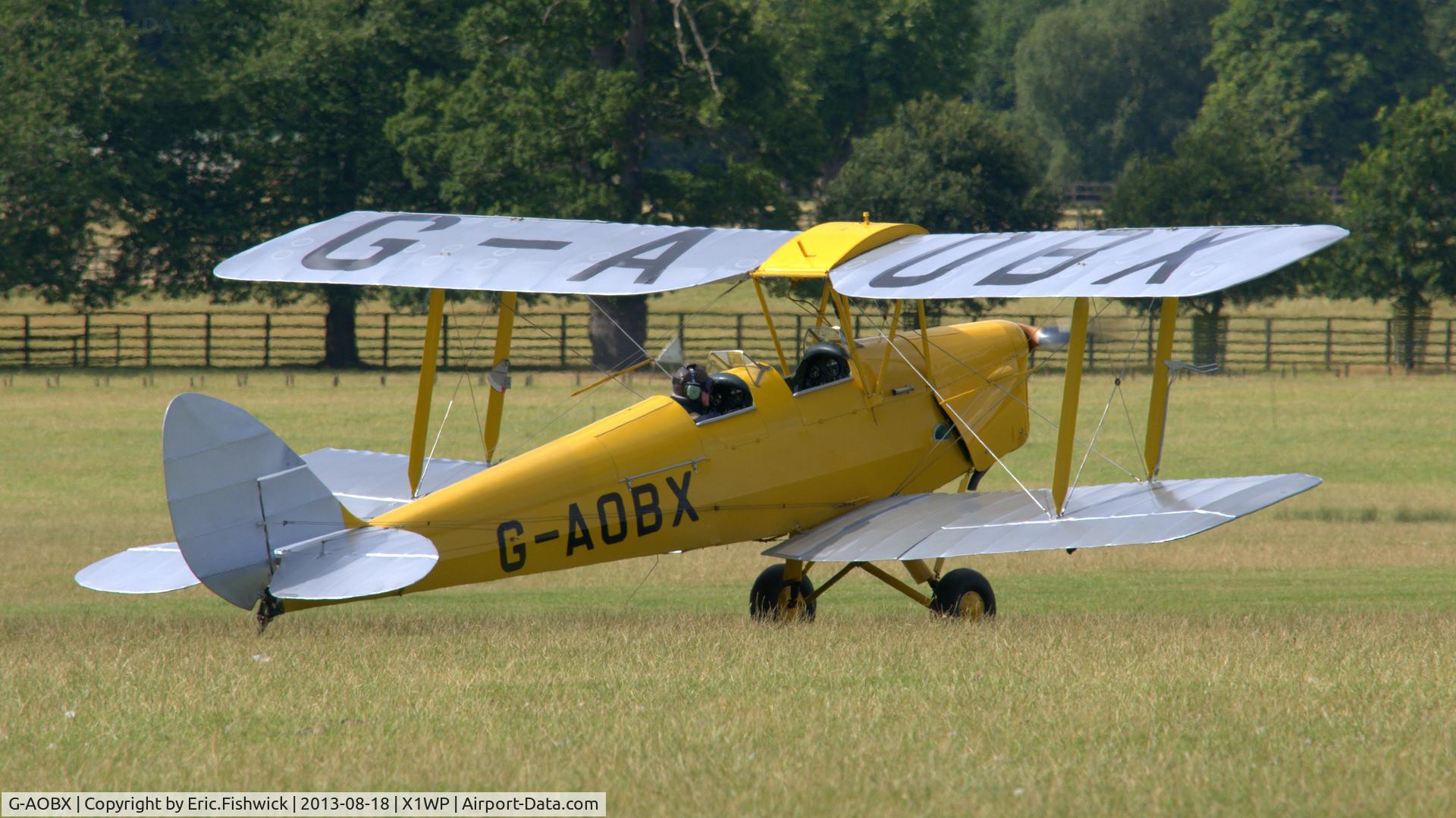 G-AOBX, 1940 De Havilland DH-82A Tiger Moth II C/N 83653, 2. G-AOBX at The 28th. International Moth Rally at Woburn Abbey, Aug. 2013.