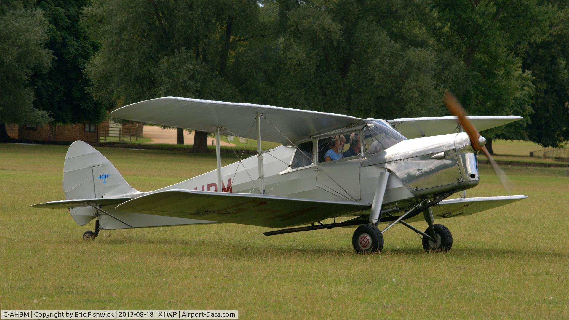 G-AHBM, 1935 De Havilland DH.87B Hornet Moth C/N 8126, 3. G-AHBM at The 28th. International Moth Rally at Woburn Abbey, Aug. 2013.