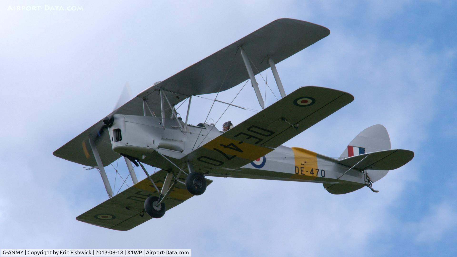 G-ANMY, 1942 De Havilland DH-82A Tiger Moth II C/N 85466, 43. DE-470 at The 28th. International Moth Rally at Woburn Abbey, Aug. 2013.
