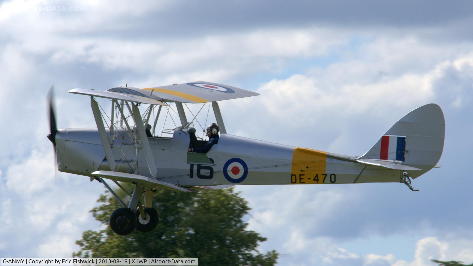 G-ANMY, 1942 De Havilland DH-82A Tiger Moth II C/N 85466, 41. DE-470 at The 28th. International Moth Rally at Woburn Abbey, Aug. 2013.