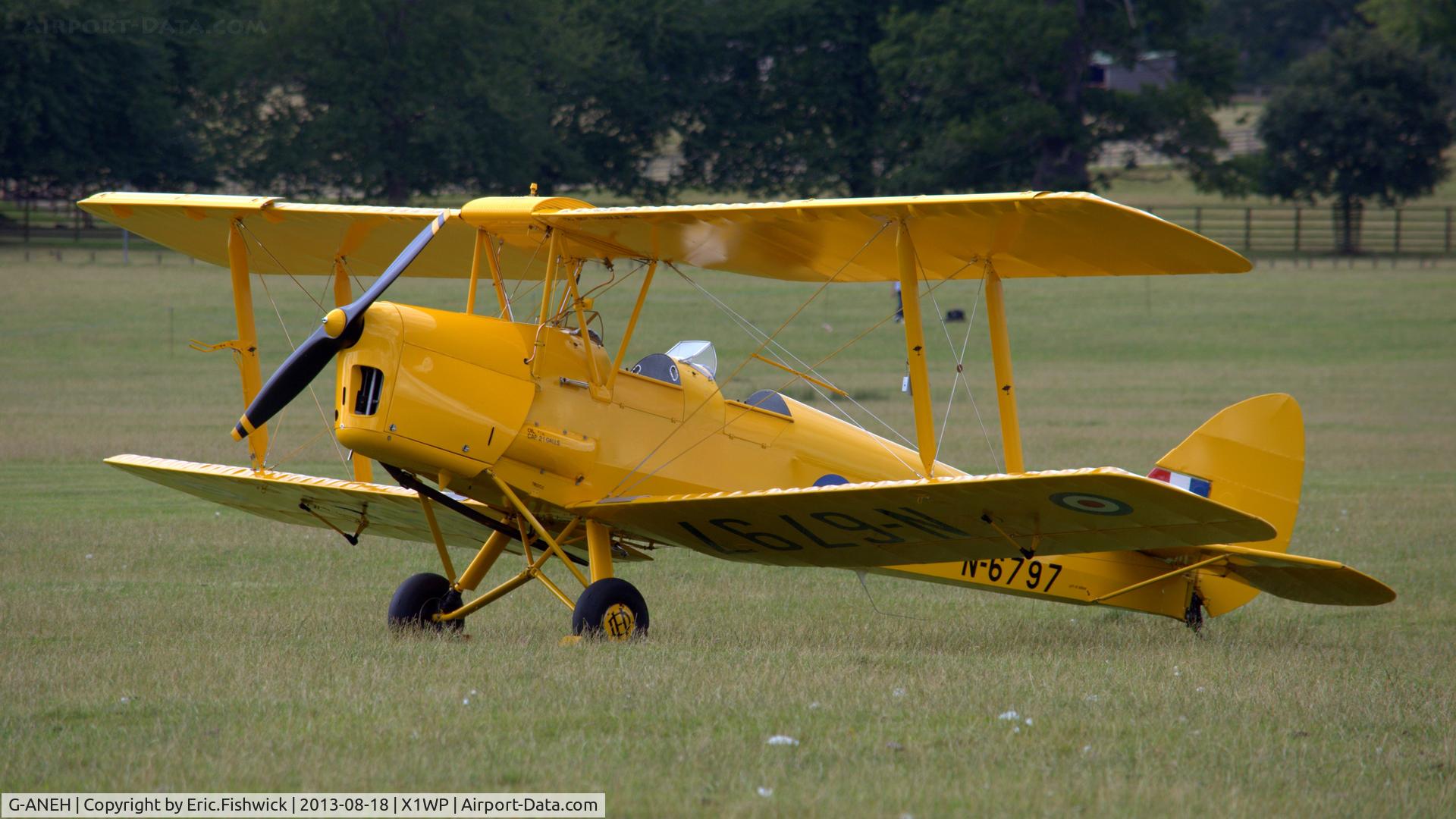 G-ANEH, 1939 De Havilland DH-82A Tiger Moth II C/N 82067, 3. N6797 at The 28th. International Moth Rally at Woburn Abbey, Aug. 2013.