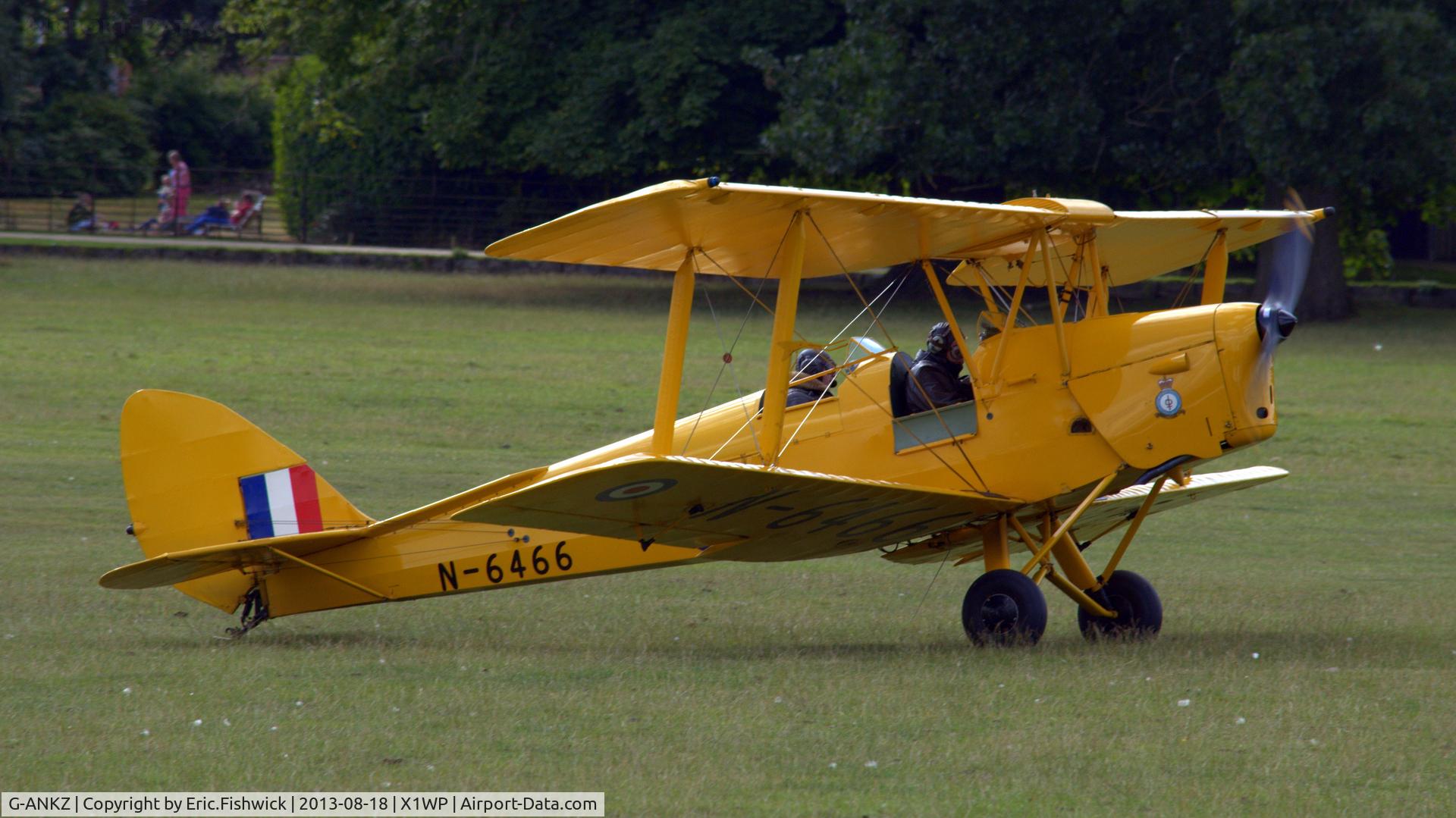 G-ANKZ, 1938 De Havilland DH-82A Tiger Moth II C/N 3803, 3. N6466 at The 28th. International Moth Rally at Woburn Abbey, Aug. 2013.
