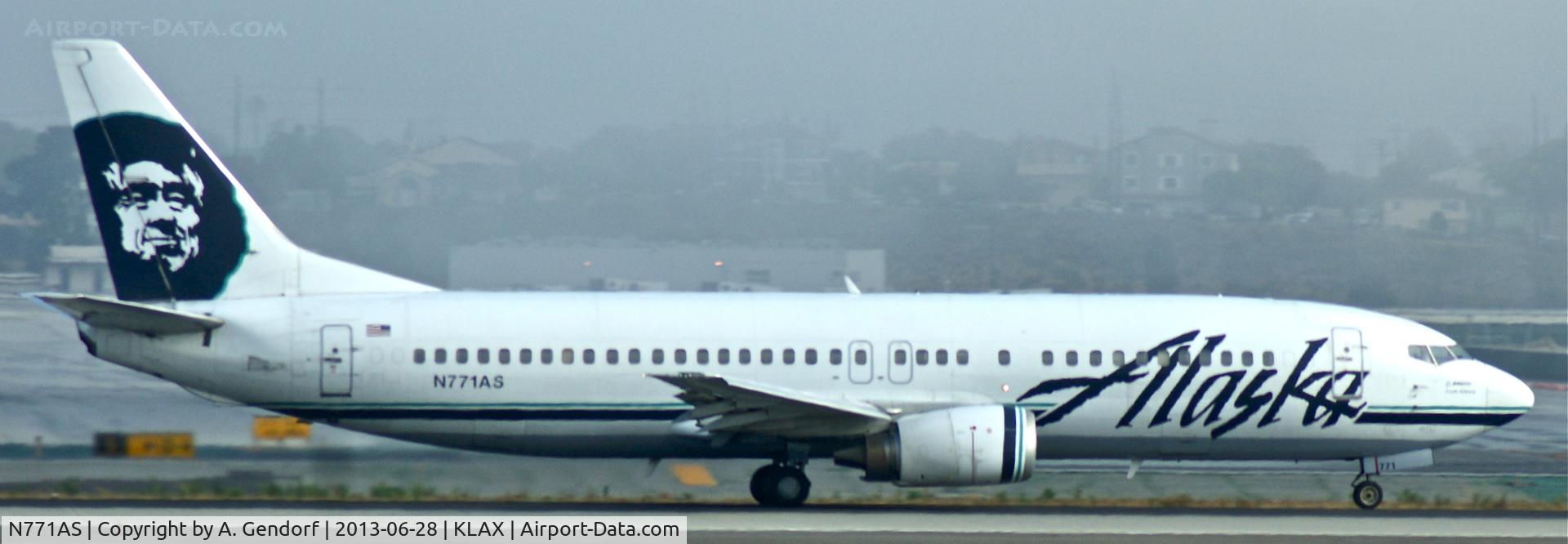 N771AS, 1993 Boeing 737-4Q8 C/N 25104, Alaska Airlines, seen here shortly before take off at Los Angeles(KLAX)