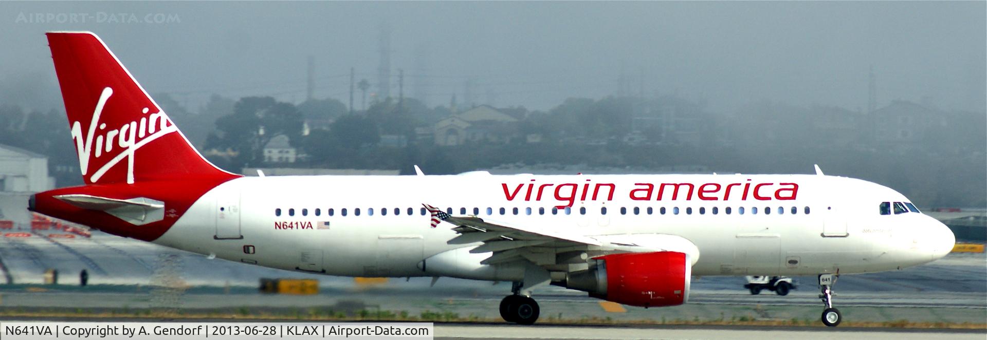 N641VA, 2008 Airbus A320-214 C/N 3656, Virgin America, is speeding up on RWY 24L at Los Angeles Int´l(KLAX)