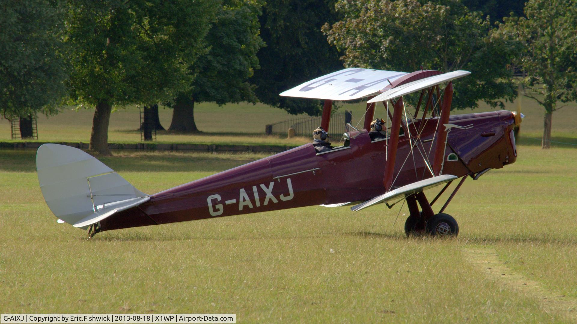 G-AIXJ, 1942 De Havilland DH-82A Tiger Moth II C/N 85434, 2. G-AIXJ at The 28th. International Moth Rally at Woburn Abbey, Aug. 2013.