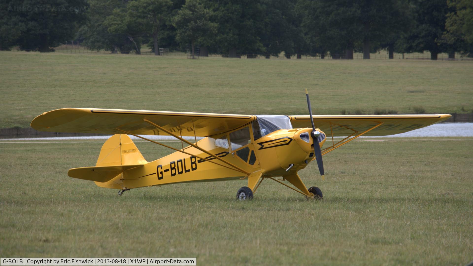 G-BOLB, 1941 Taylorcraft BC-12-65 C/N 3165, 3. G-BOLB at The 28th. International Moth Rally at Woburn Abbey, Aug. 2013.