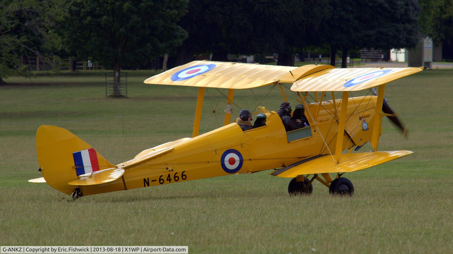 G-ANKZ, 1938 De Havilland DH-82A Tiger Moth II C/N 3803, 2. N6446 at The 28th. International Moth Rally at Woburn Abbey, Aug. 2013.