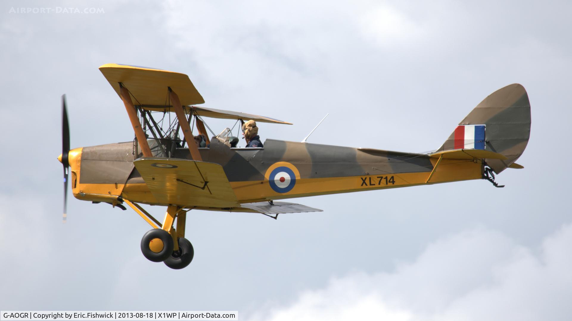 G-AOGR, 1942 De Havilland DH-82A Tiger Moth II C/N 84566, 41. XL714 at The 28th. International Moth Rally at Woburn Abbey, Aug. 2013.