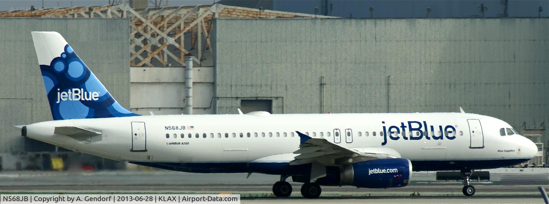 N568JB, 2003 Airbus A320-232 C/N 2063, Jet Blue, seen here taxiing at Los Angeles Int´l(KLAX)