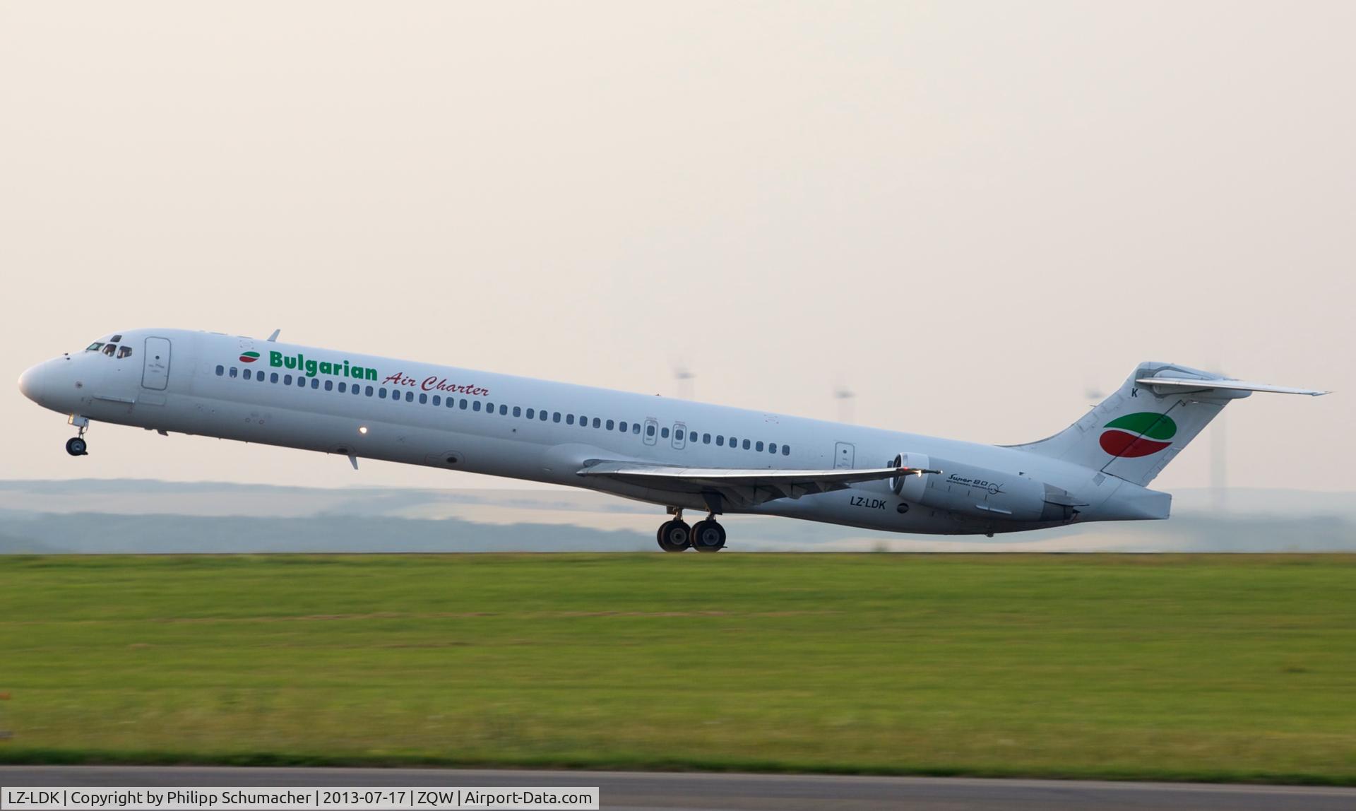 LZ-LDK, 1987 McDonnell Douglas MD-82 (DC-9-82) C/N 49432/1378, at 5:30 am