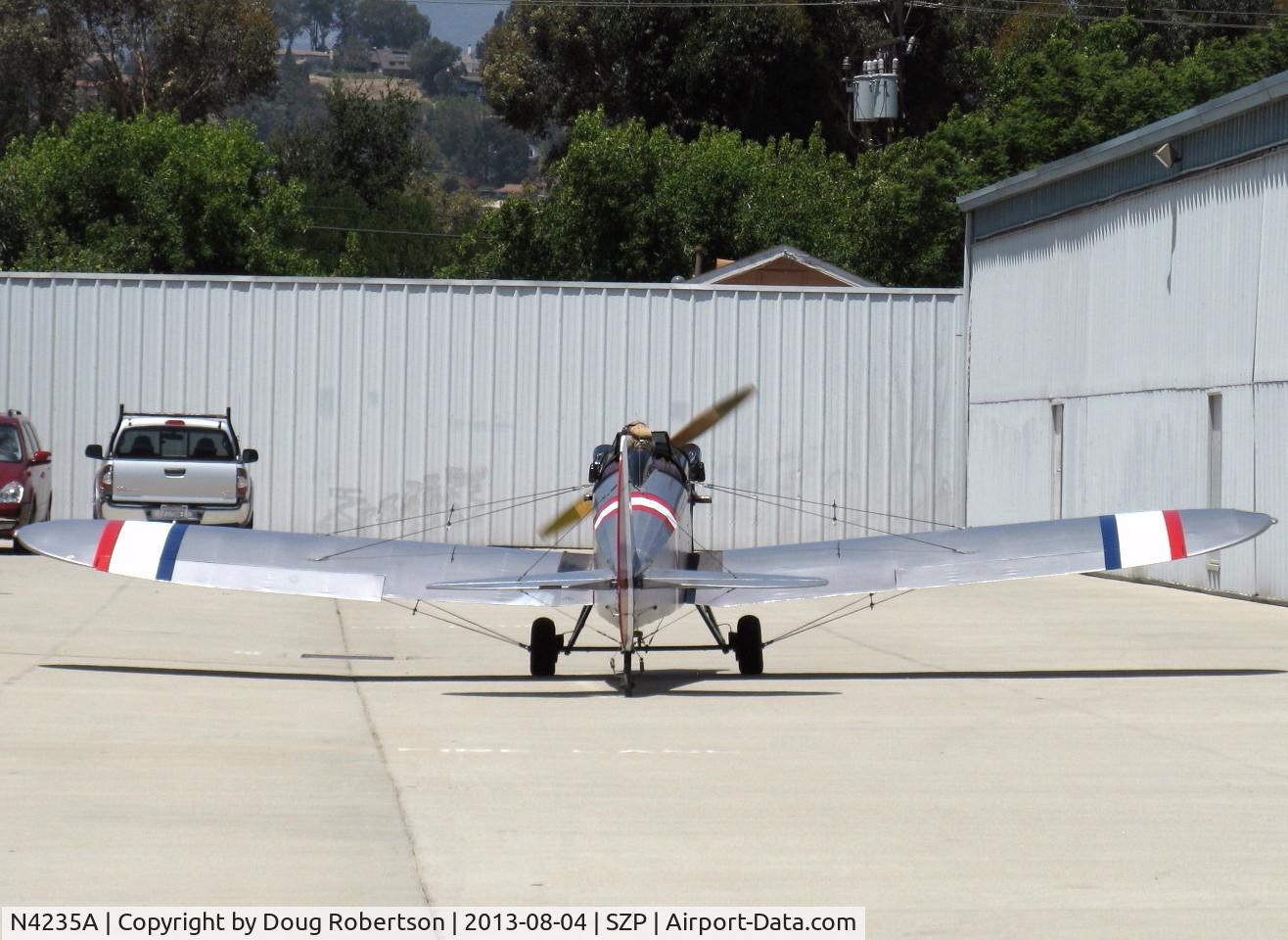 N4235A, Bowers Fly Baby C/N 73-21, 1991 Schuetz BOWERS FLY BABY I-A, Continental C75 85 Hp, a classic homebuilt design by the late Peter Bowers, Boeing Aeronautical Engineer and aircraft historian, taxi