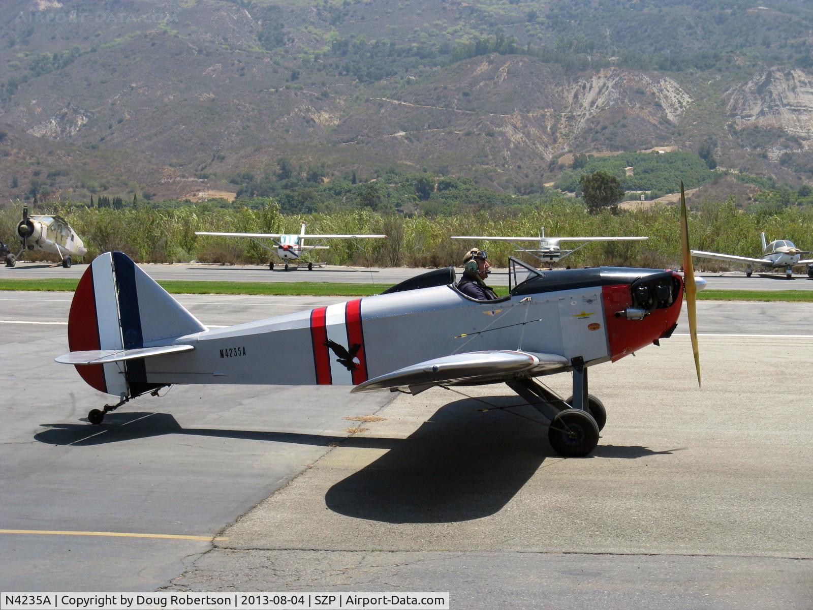 N4235A, Bowers Fly Baby C/N 73-21, 1991 Schuetz BOWERS FLY BABY 1-A, Continental C75 85 Hp, a popular classic simple homebuilt from plans design, taxi