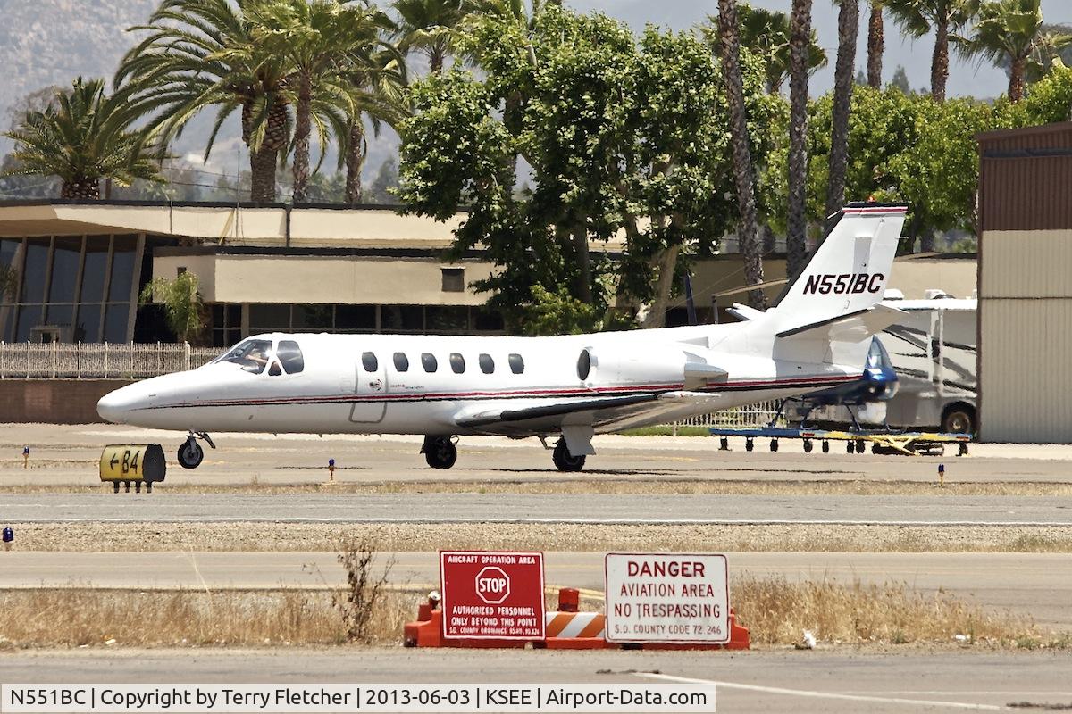 N551BC, 1979 Cessna 550 Citation II C/N 550-0242, At Gillespie Field , San Diego , California
