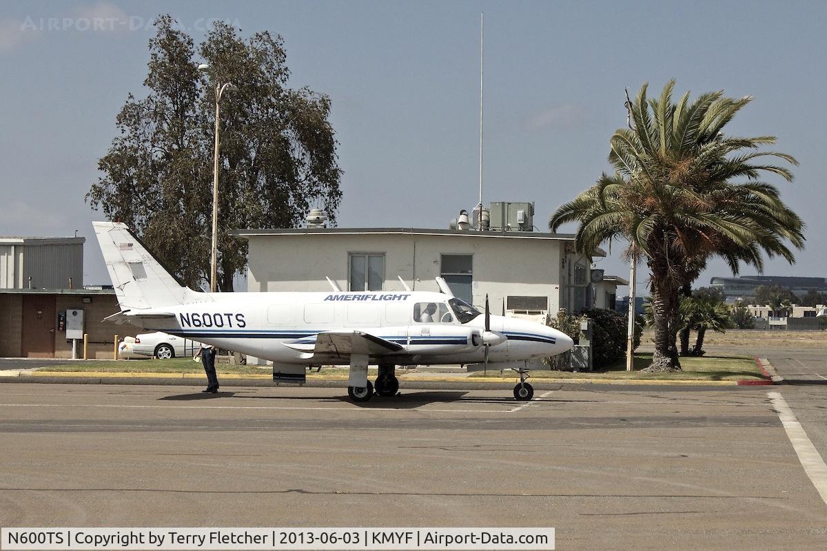 N600TS, 1973 Piper PA-31-350 Chieftain C/N 31-7305047, at Montgomery Field , San Diego