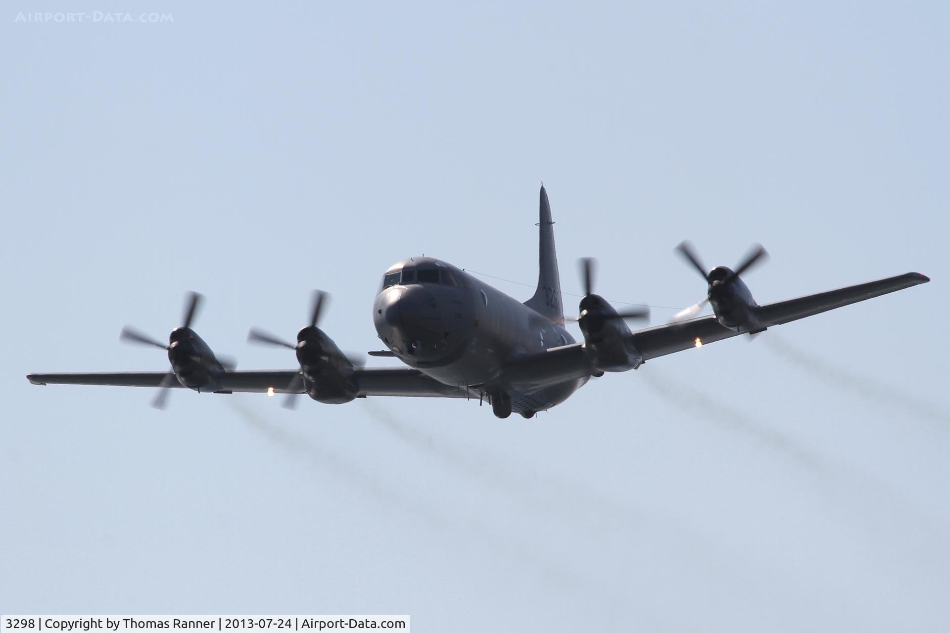 3298, 1989 Lockheed P-3C Orion C/N 285H-5819, RNoAF P-3C Orion performing a low-pass over the City of Vardø.