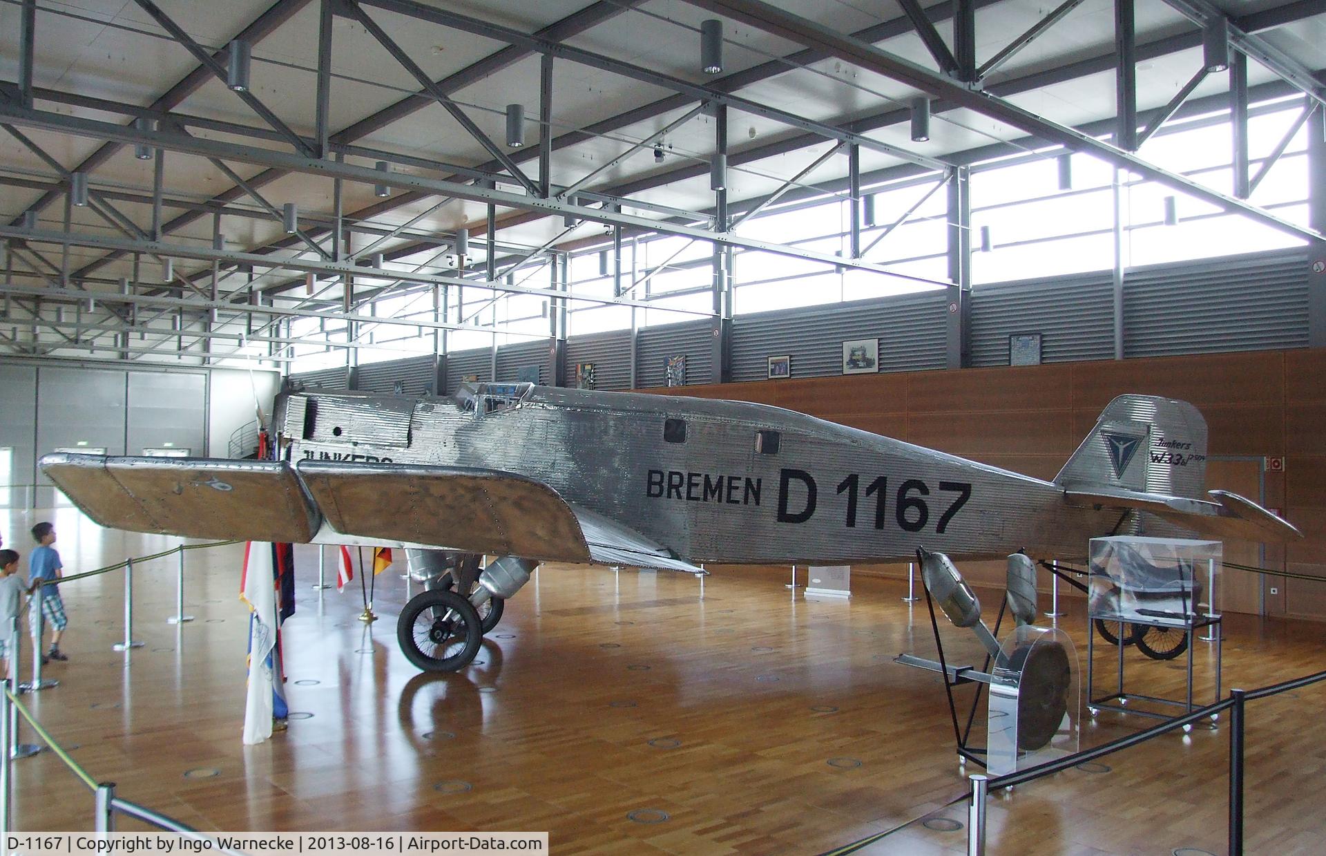 D-1167, Junkers W 33b C/N 2504, Junkers W 33b 'BREMEN', the first plane to cross the North Atlanic ocean from east to west in 1928 (on long term loan from the Henry Ford Museum, Dearborn MI, restored and exibited at Bremen airport, Bremen GERMANY)