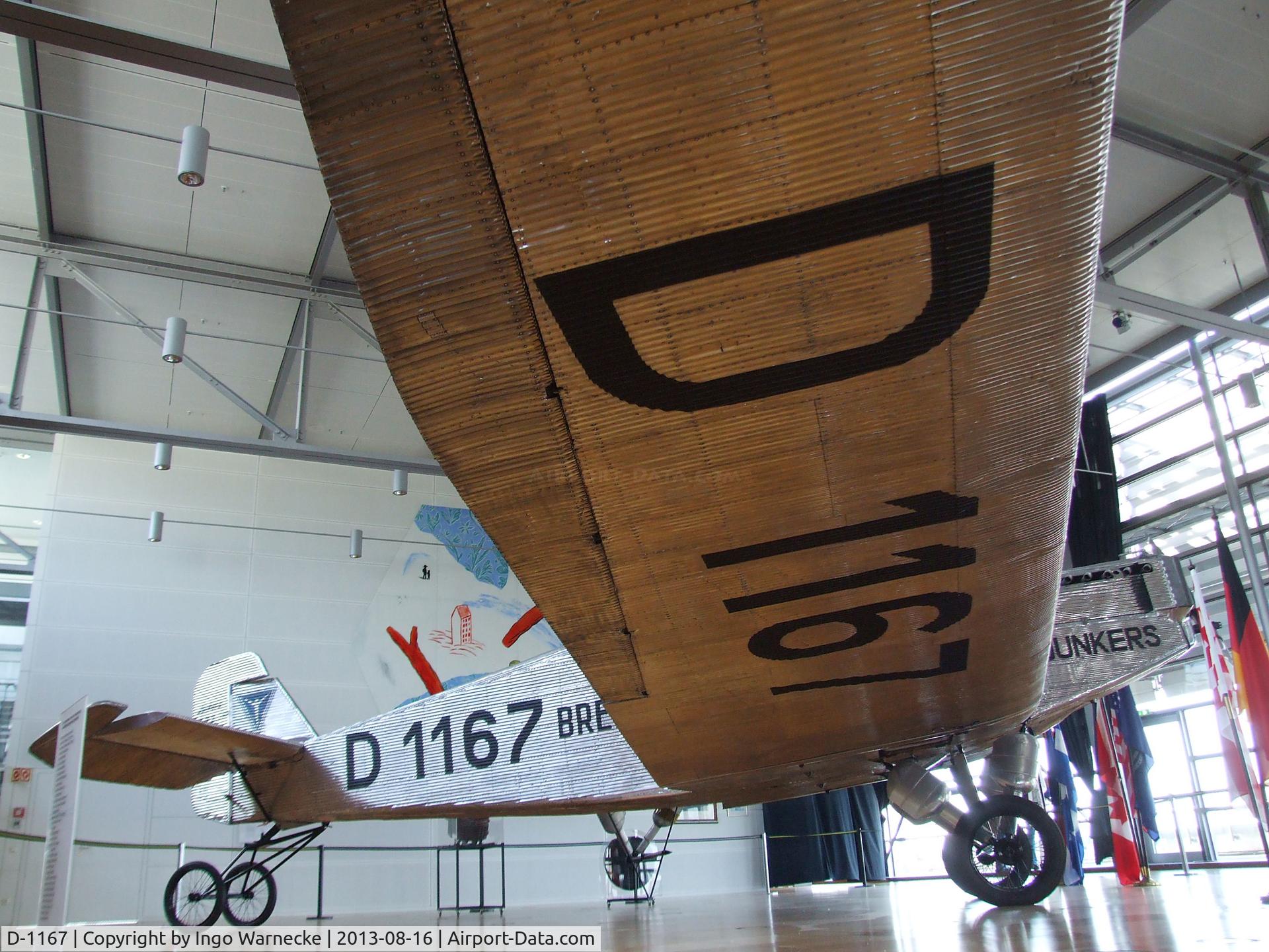 D-1167, Junkers W 33b C/N 2504, Junkers W 33b 'BREMEN', the first plane to cross the North Atlanic ocean from east to west in 1928 (on long term loan from the Henry Ford Museum, Dearborn MI, restored and exibited at Bremen airport, Bremen GERMANY)