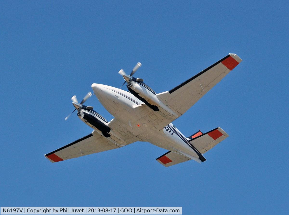 N6197V, Raytheon C90GT King Air C/N LJ-1767, Departing Nevada County Airport, Grass Valley, CA.