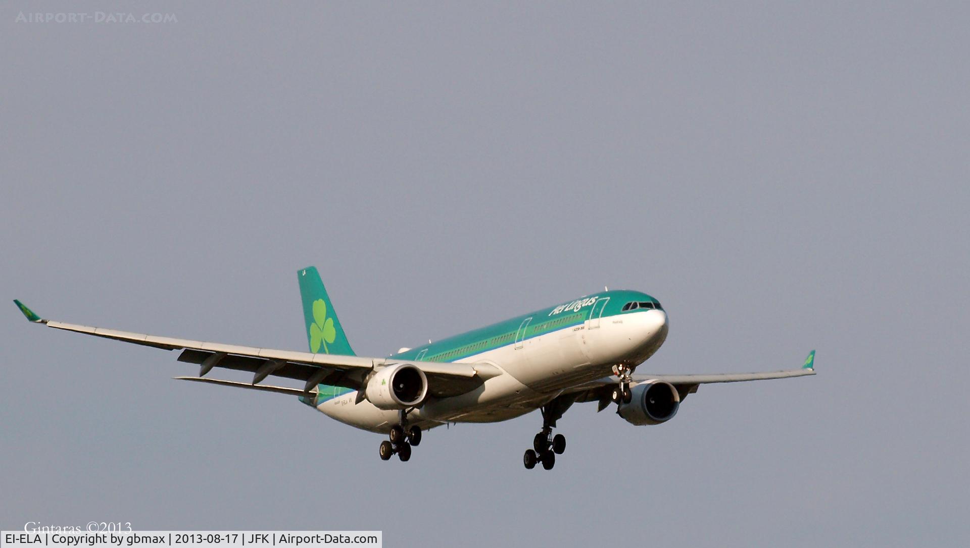 EI-ELA, 2010 Airbus A330-302X C/N 1106, Seconds before landing on L22, JFK