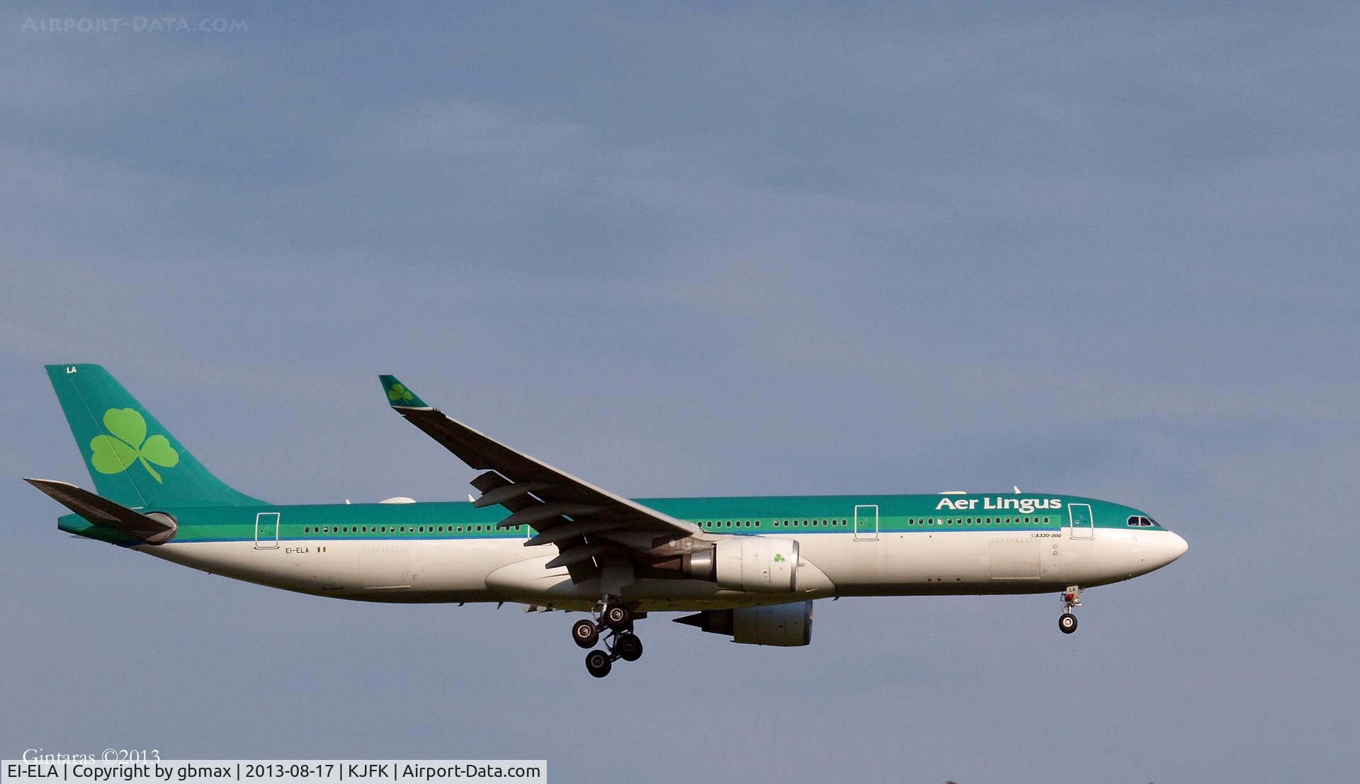 EI-ELA, 2010 Airbus A330-302X C/N 1106, Seconds before landing on L22, JFK