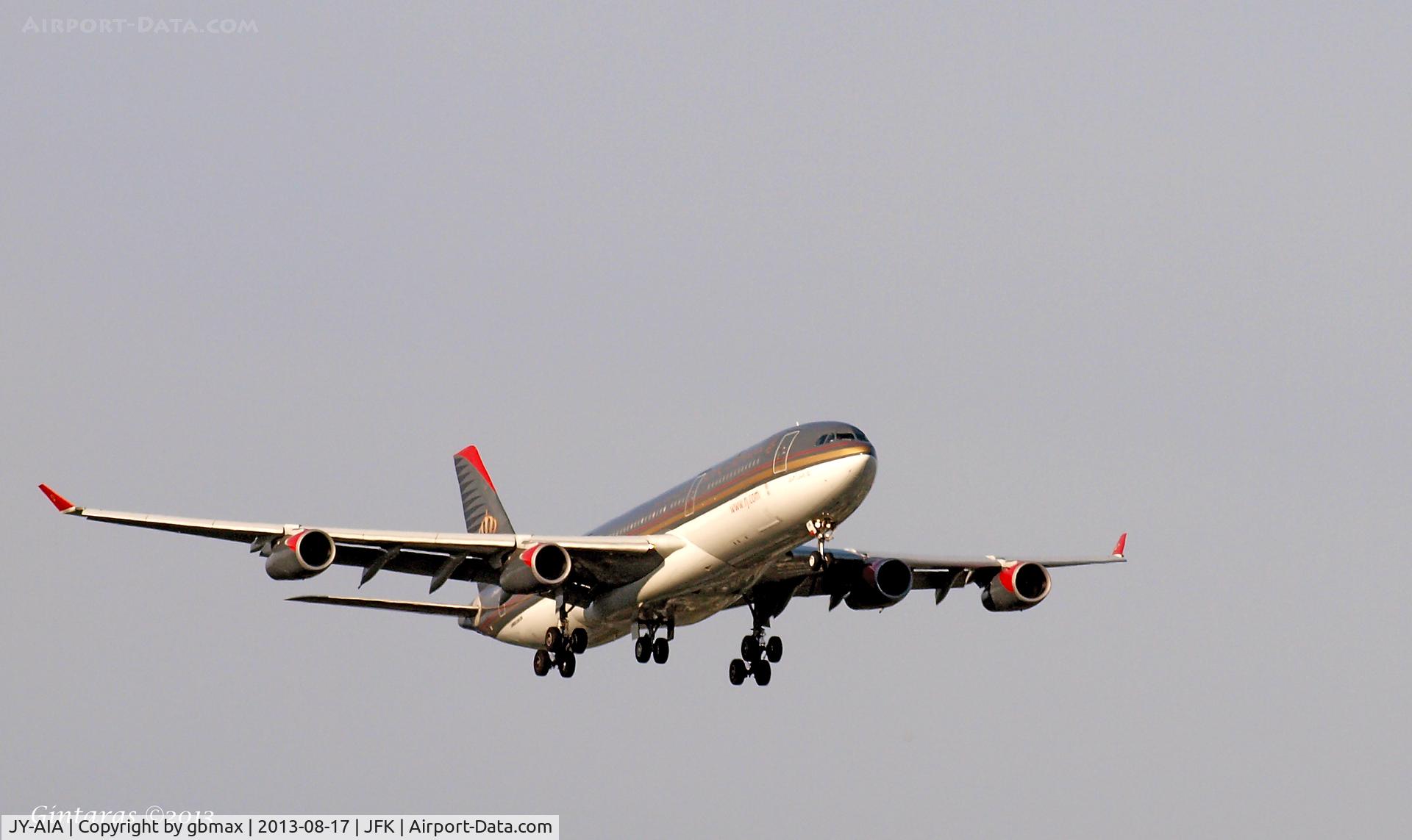 JY-AIA, 1993 Airbus A340-211 C/N 038, Seconds before landing on L22, JFK