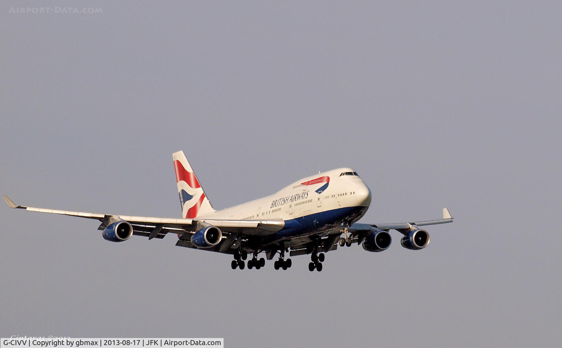 G-CIVV, 1998 Boeing 747-436 C/N 25819, Seconds before landing on L22, JFK