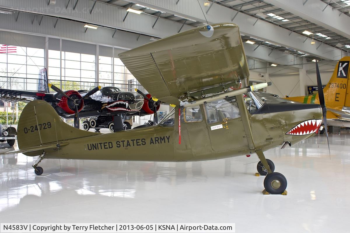 N4583V, 1957 Cessna O-1E Bird Dog C/N 24729, At the Lyon Air Museum, John Wayne International Airport (Orange County Airport), Santa Ana, California, United States