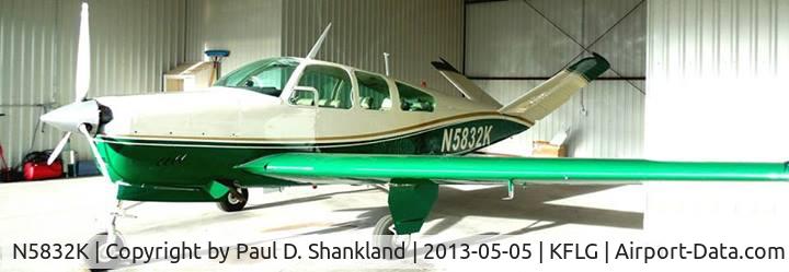 N5832K, 1965 Beechcraft Bonanza S-35 C/N D-7843, newly repainted and located at KFLG