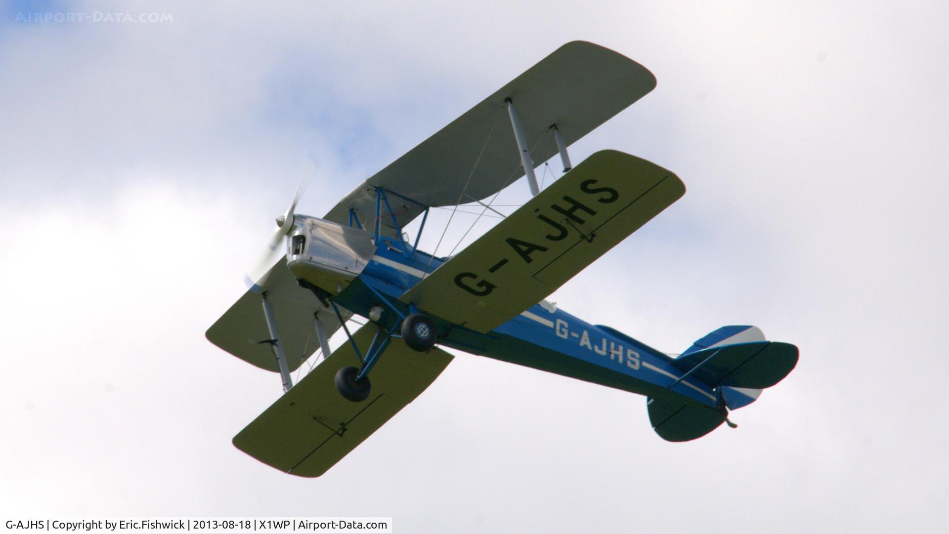 G-AJHS, 1941 De Havilland DH-82A Tiger Moth II C/N 82121, 45. G-AJHS at The 28th. International Moth Rally at Woburn Abbey, Aug. 2013.