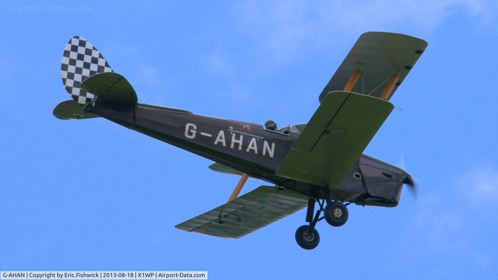 G-AHAN, 1944 De Havilland DH-82A Tiger Moth II C/N 86553, 45. G-AHAN at The 28th. International Moth Rally at Woburn Abbey, Aug. 2013.