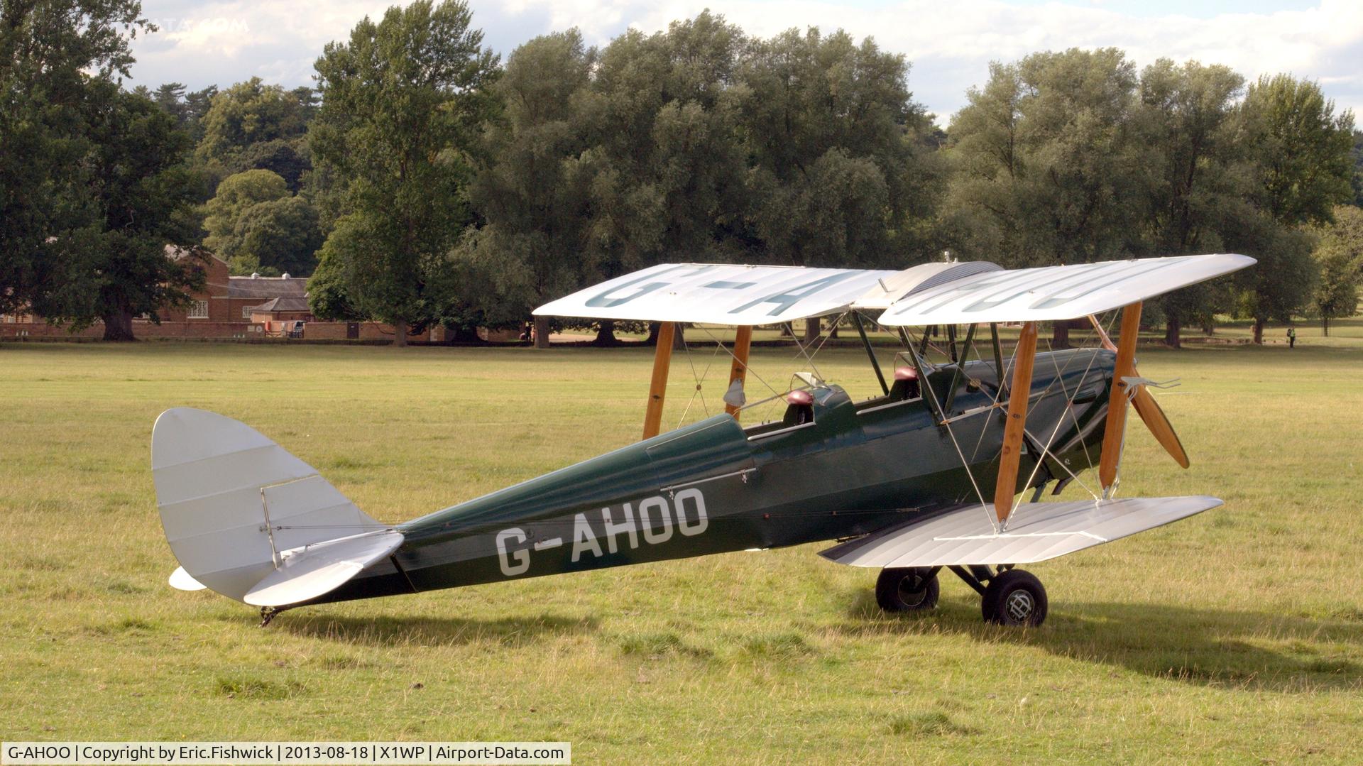 G-AHOO, 1943 De Havilland DH-82A Tiger Moth II C/N 86149, 2. G-AHOO at The 28th. International Moth Rally at Woburn Abbey, Aug. 2013.