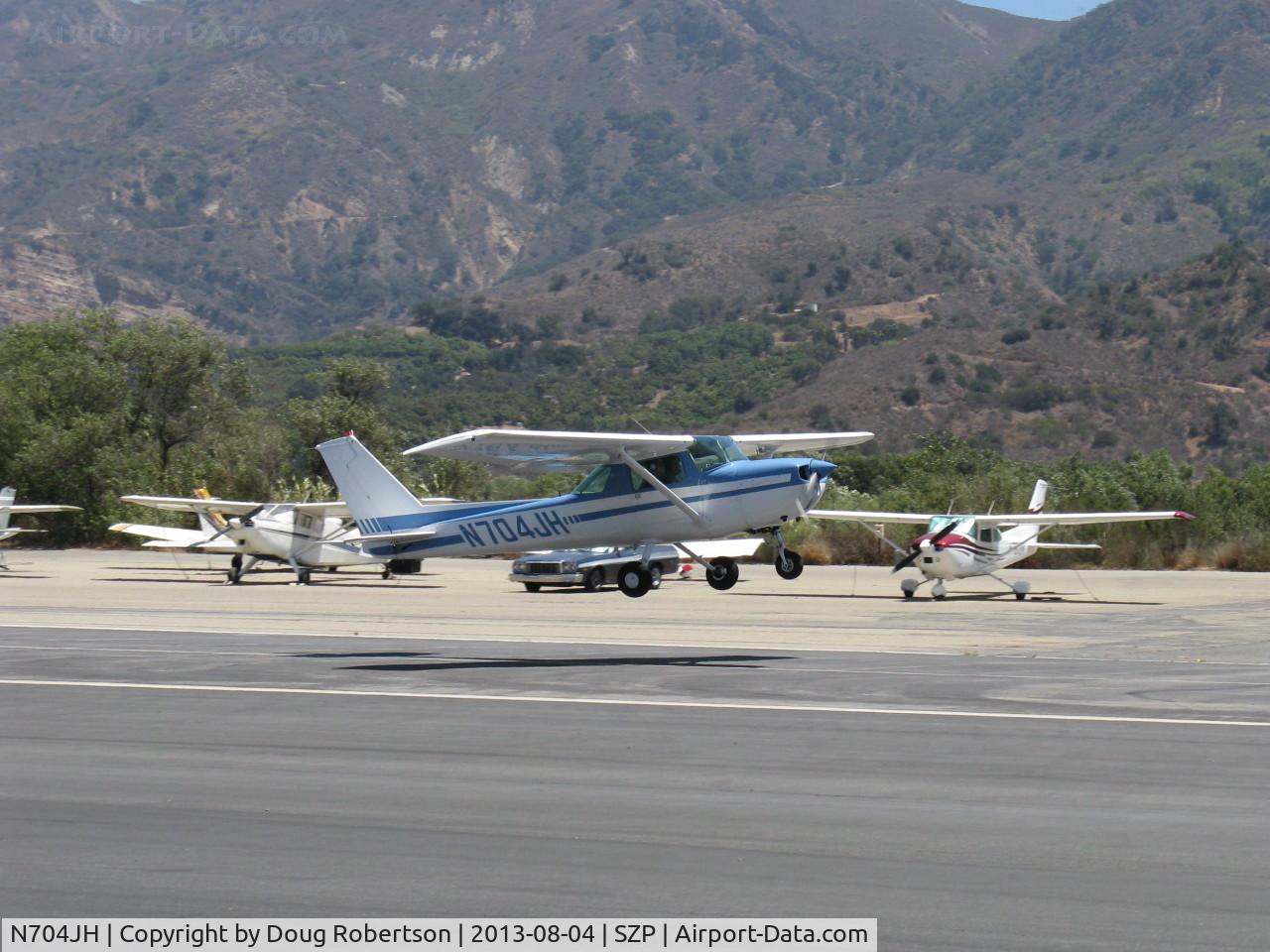 N704JH, 1976 Cessna 150M C/N 15078644, 1976 Cessna 150M, Continental O-200 100 Hp, takeoff climb Rwy 22