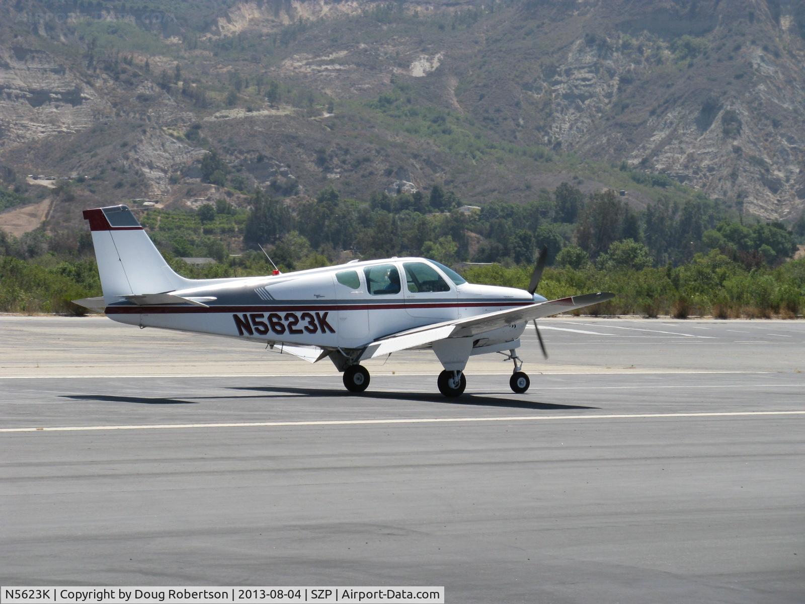 N5623K, 1964 Beech 35-B33 Debonair C/N CD-748, 1964 Beech 35 B33 DEBONAIR, Continental IO-470-K 225 Hp, landing roll Rwy 22