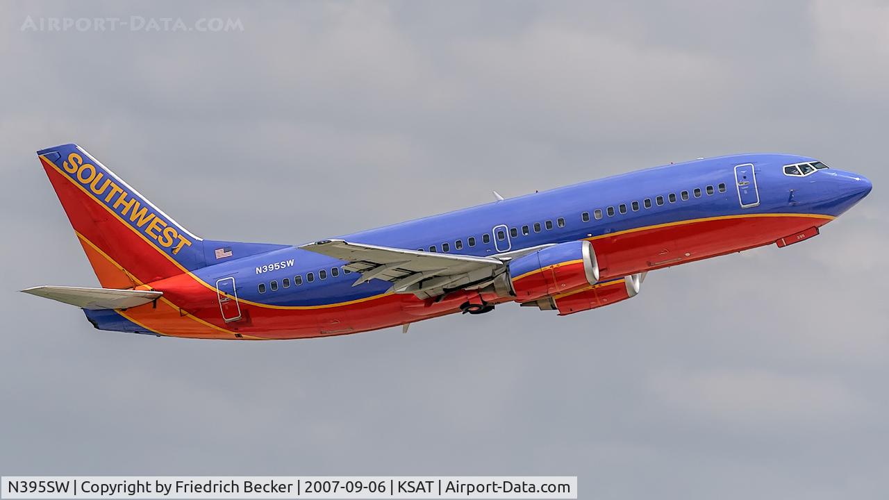 N395SW, 1994 Boeing 737-3H4 C/N 27689, departure from San Antonio IAP