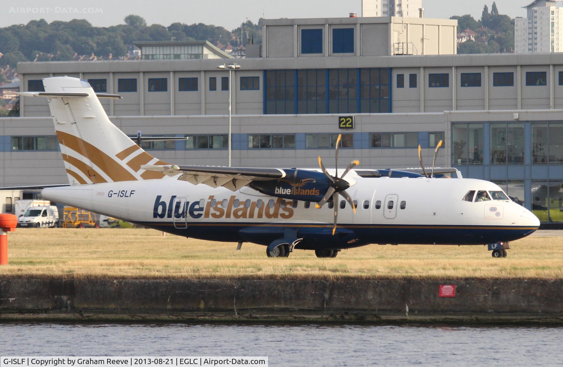 G-ISLF, 1997 ATR 42-500 C/N 546, Just landed.