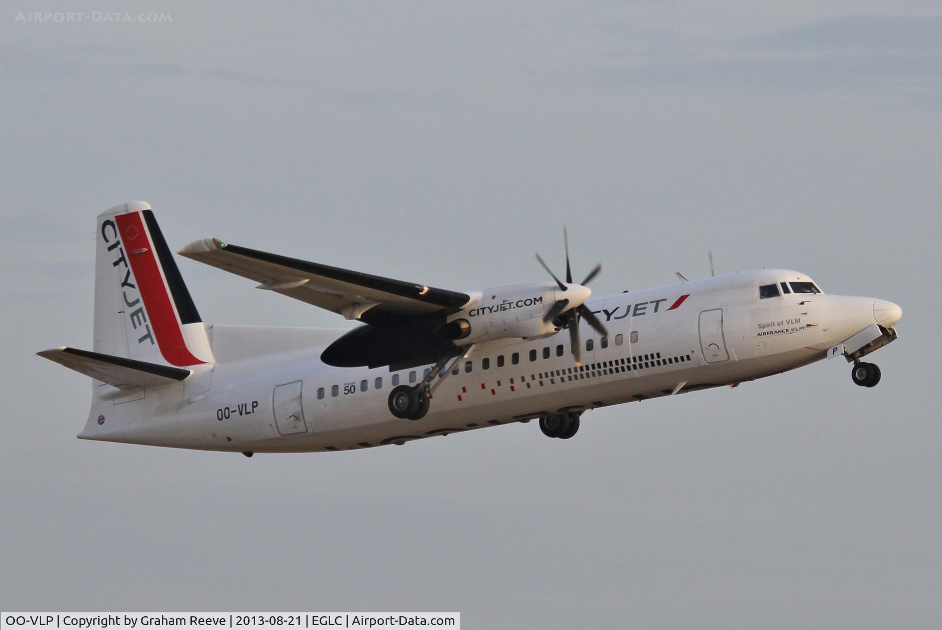 OO-VLP, 1991 Fokker 50 C/N 20209, Landing starting to retract after departure.