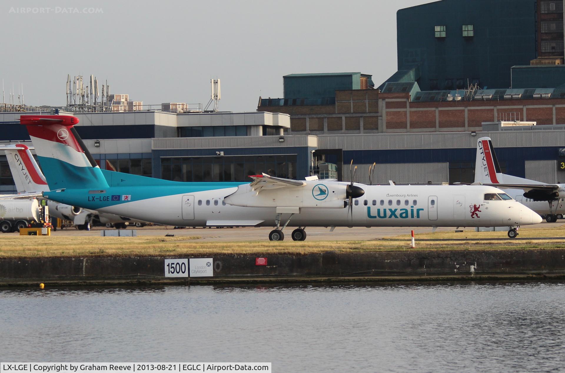 LX-LGE, 2009 De Havilland Canada DHC-8-402Q Dash 8 C/N 4284, Just landed.