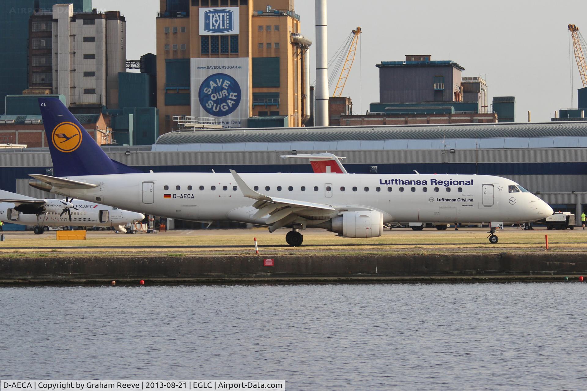 D-AECA, 2009 Embraer 190LR (ERJ-190-100LR) C/N 19000327, Just landed.