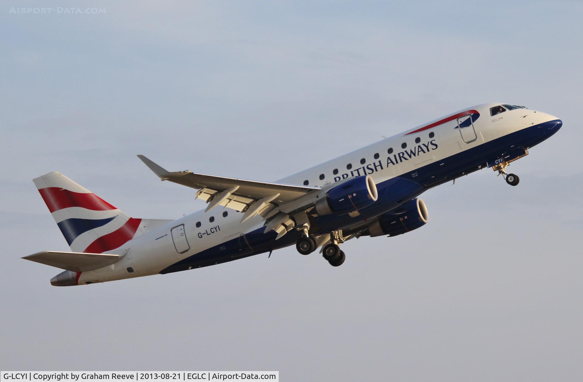 G-LCYI, 2010 Embraer 170STD (ERJ-170-100STD) C/N 17000305, Just airbourne.