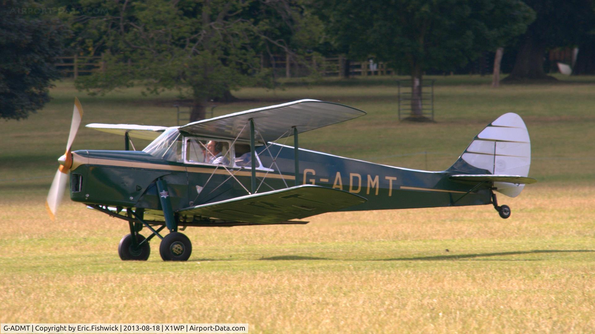 G-ADMT, 1936 De Havilland DH.87B Hornet Moth C/N 8093, 1. G-ADMT at The 28th. International Moth Rally at Woburn Abbey, Aug. 2013.