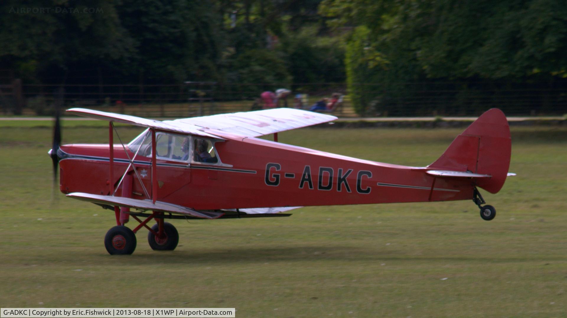 G-ADKC, 1936 De Havilland DH.87B Hornet Moth C/N 8064, 1. G-ADKC at The 28th. International Moth Rally at Woburn Abbey, Aug. 2013.