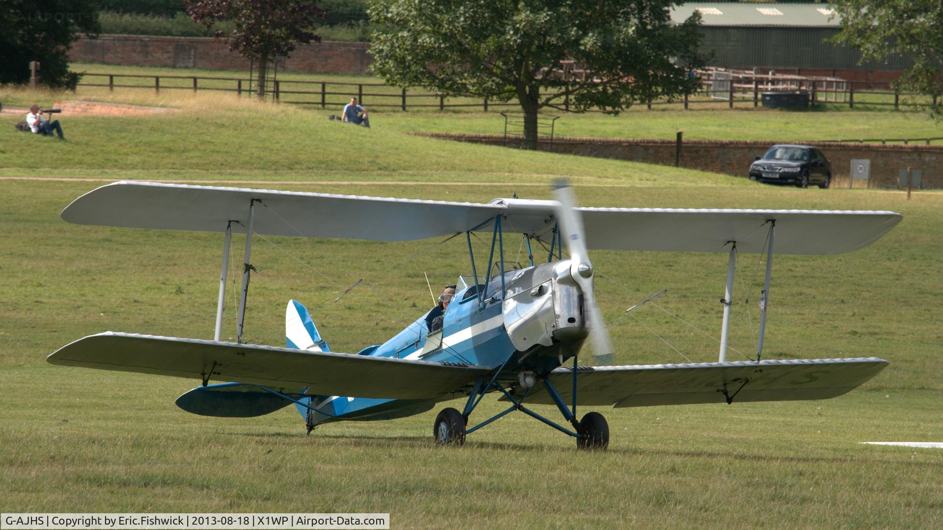 G-AJHS, 1941 De Havilland DH-82A Tiger Moth II C/N 82121, 3. G-AJHS at The 28th. International Moth Rally at Woburn Abbey, Aug. 2013.