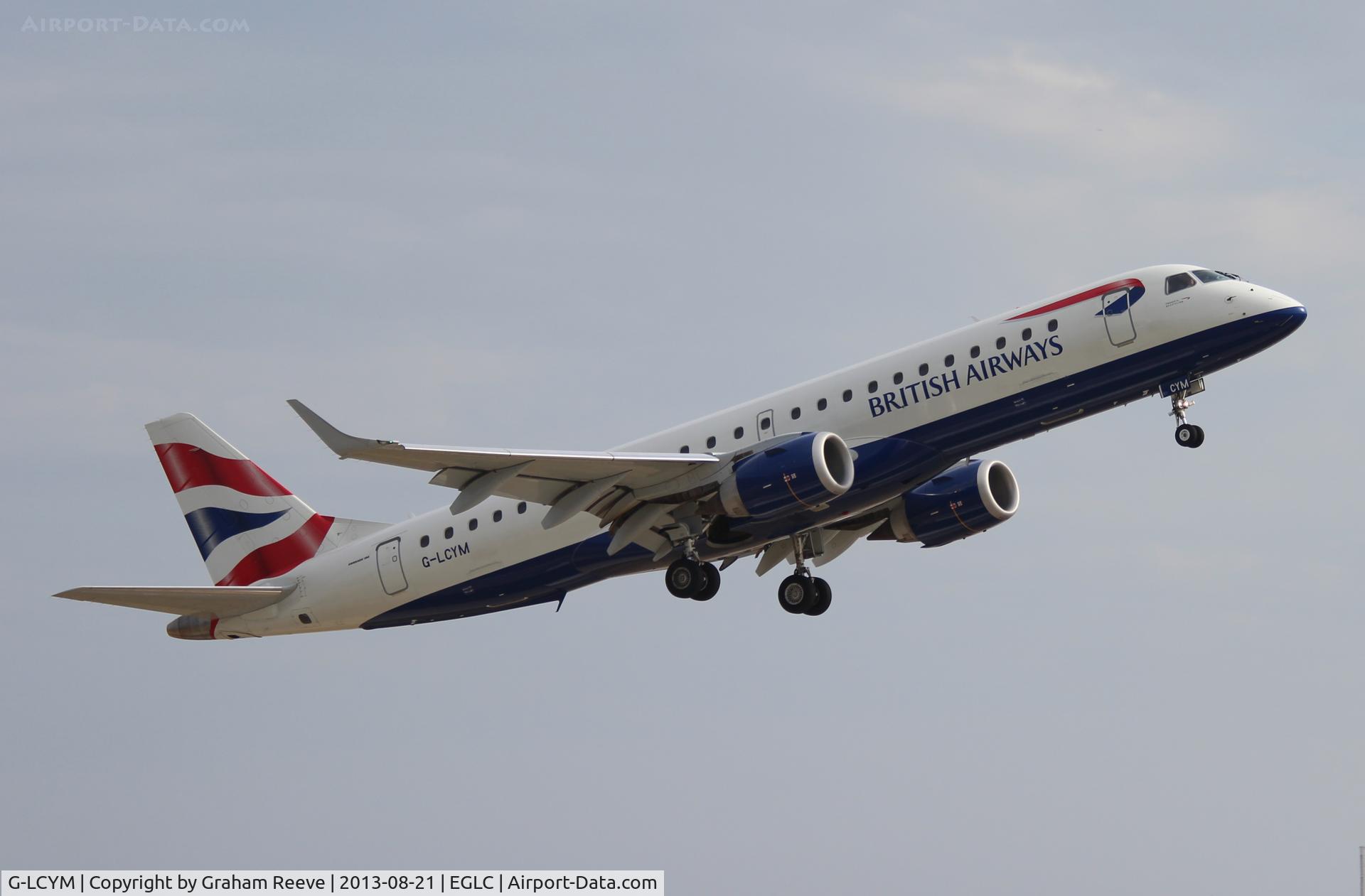 G-LCYM, 2010 Embraer 190SR (ERJ-190-100SR) C/N 19000351, Just airbourne.