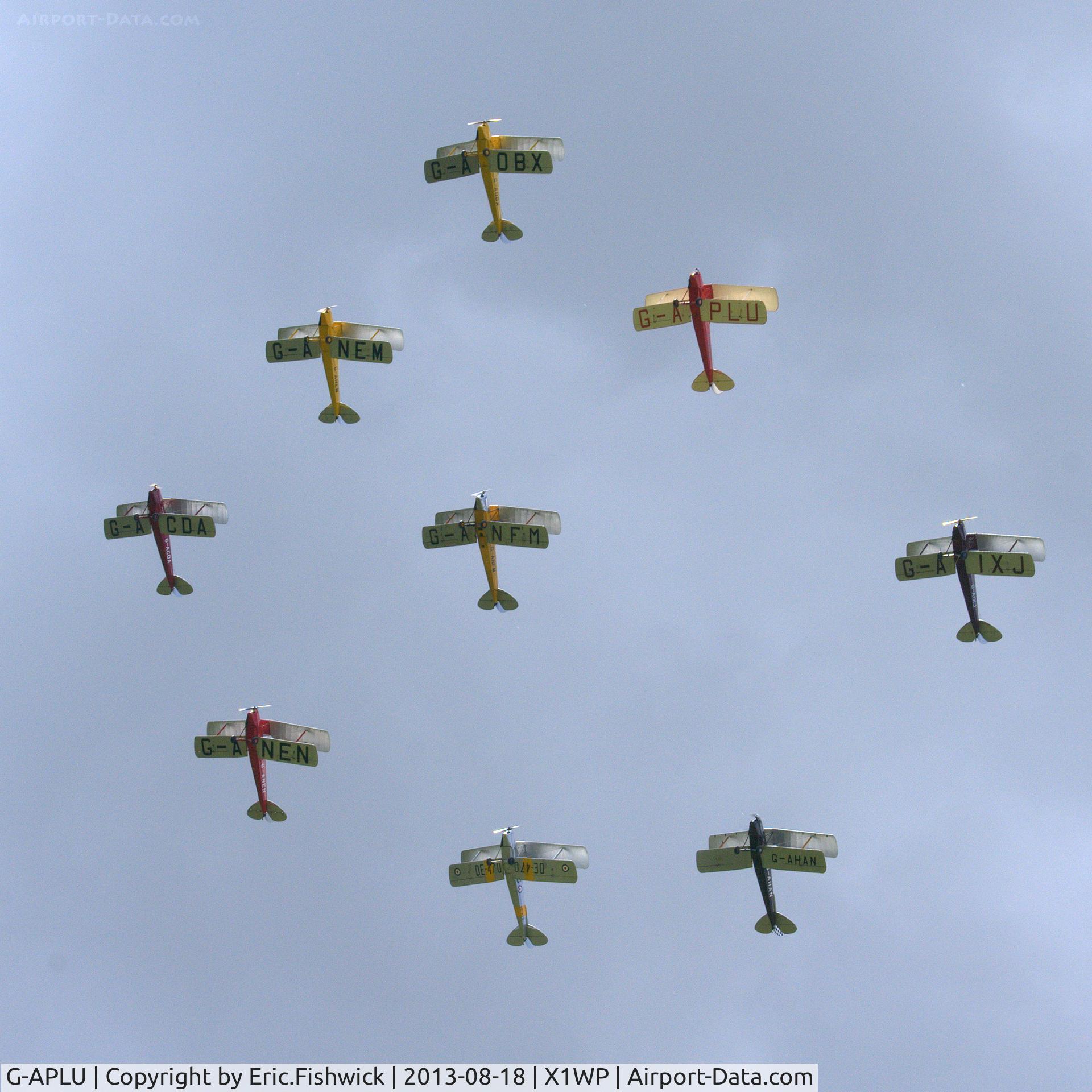 G-APLU, 1941 De Havilland DH-82A Tiger Moth II C/N 85094, 45. G-APLU - in the Tiger 9 Formation Display Team at The 28th. International Moth Rally at Woburn Abbey, Aug. 2013.