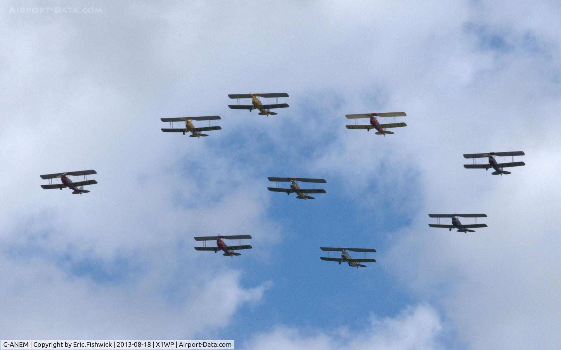 G-ANEM, 1940 De Havilland DH-82A Tiger Moth II C/N 82943, 45. G-ANEM - in the Tiger 9 Formation Display Team at The 28th. International Moth Rally at Woburn Abbey, Aug. 2013.