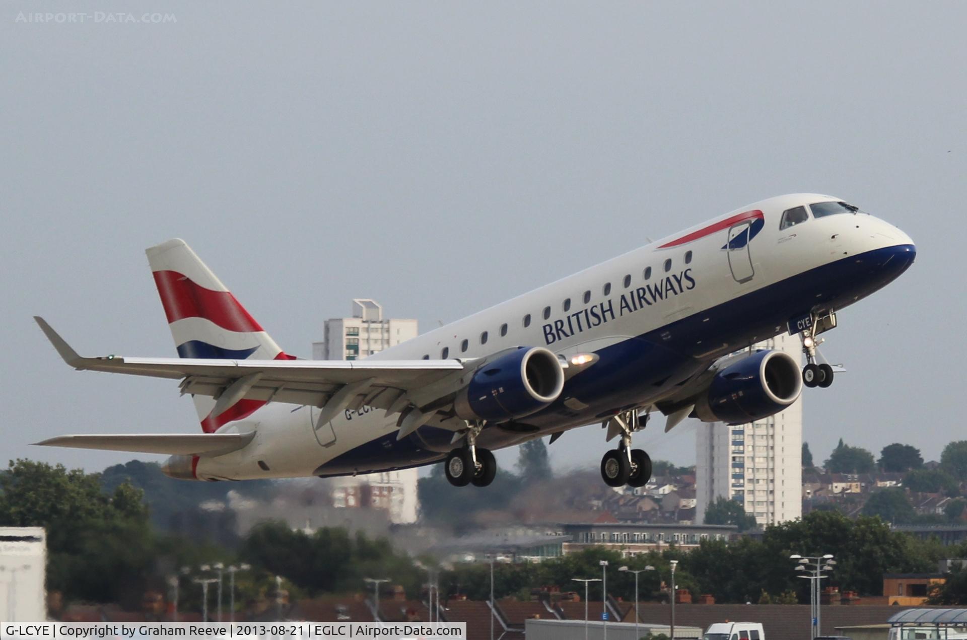 G-LCYE, 2009 Embraer ERJ-170-100STD C/N 17000296, Just airbourne.