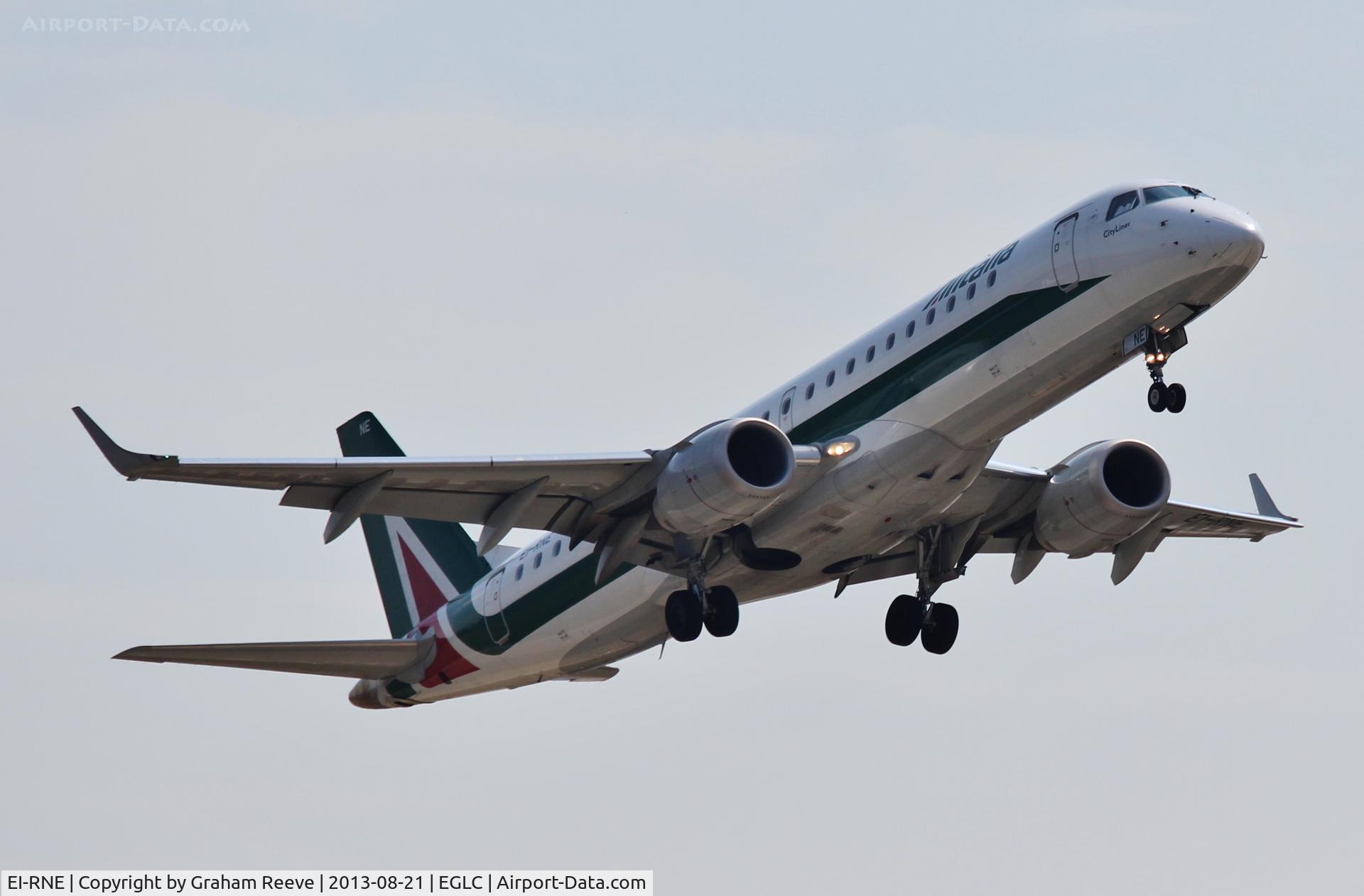 EI-RNE, 2012 Embraer 190STD (ERJ-190-100STD) C/N 19000520, Departing from London City.