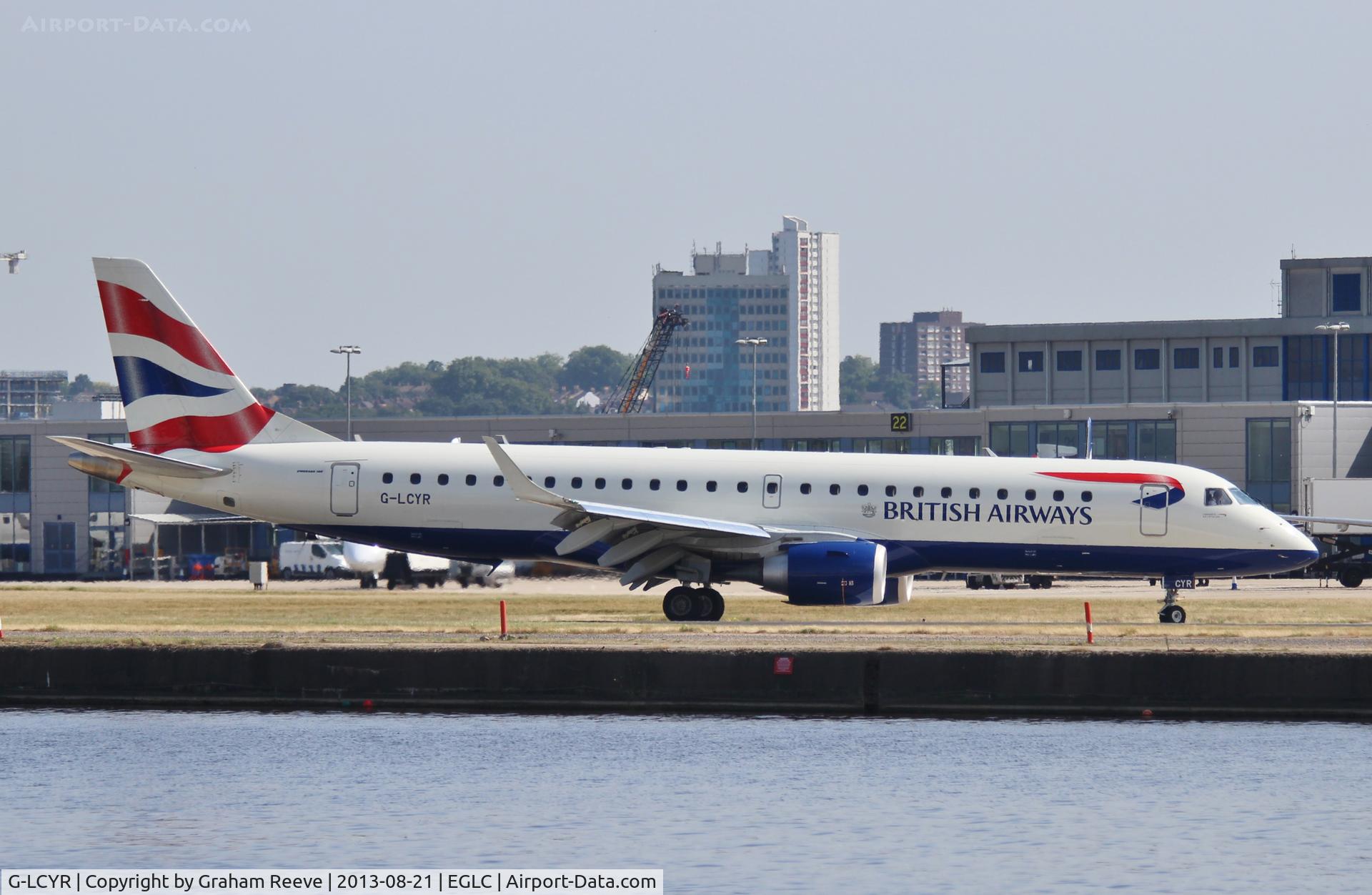 G-LCYR, 2012 Embraer 190SR (ERJ-190-100SR) C/N 19000563, Just landed.
