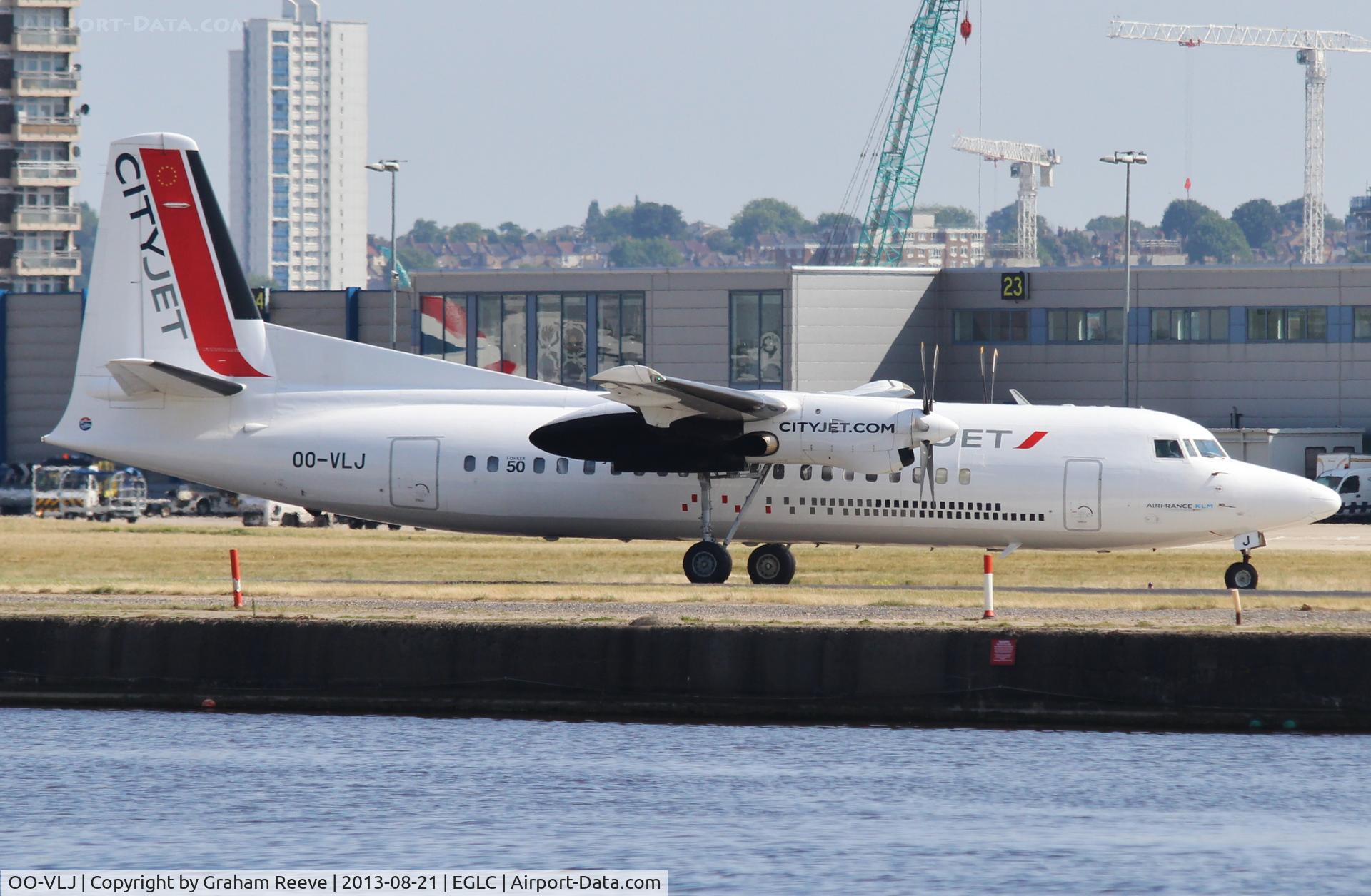OO-VLJ, 1987 Fokker 50 C/N 20105, Just landed.