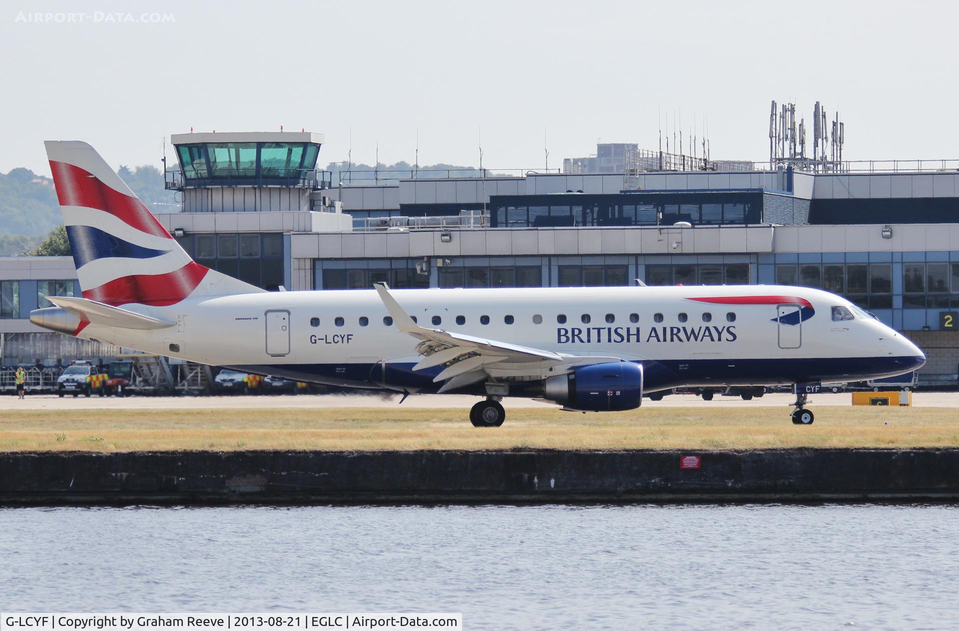 G-LCYF, 2009 Embraer 170STD (ERJ-170-100STD) C/N 17000298, Just landed.